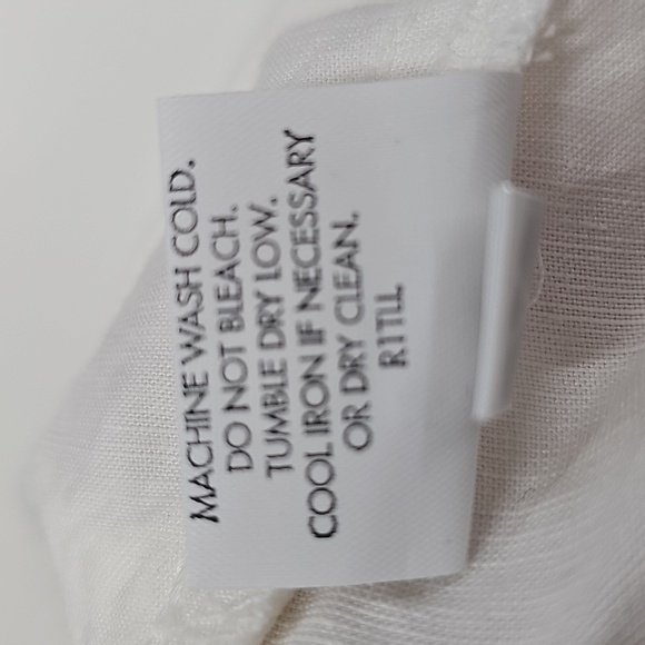 Eileen Fisher White Linen Blend Ankle Joggers Size M, Drawstring Waist, Pockets - Picture 13 of 13